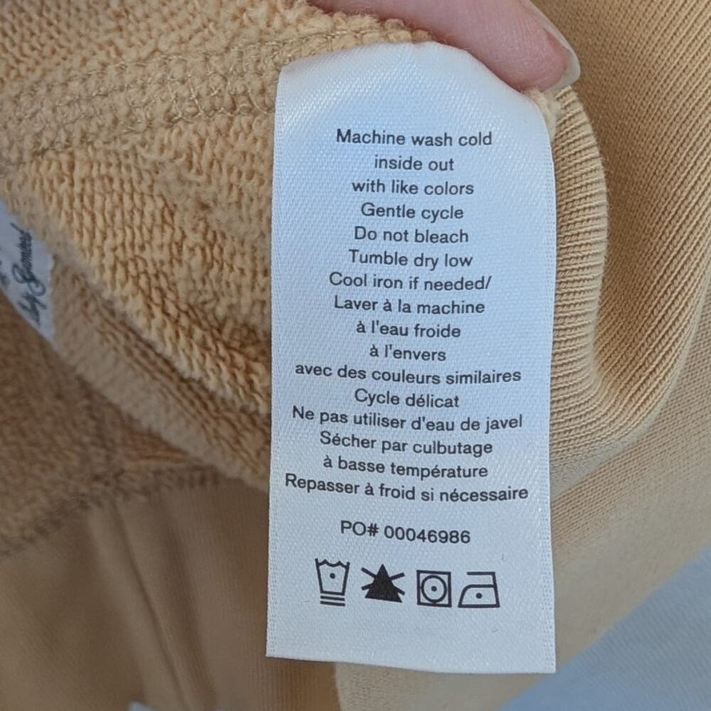 Rag & Bone Sweatshirt Womens M Beige Cotton Logo Crewneck Long Sleeve - Picture 14 of 14